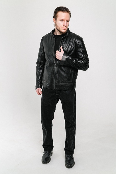 Мужская куртка из натуральной кожи в чёрном цвете | Capitol